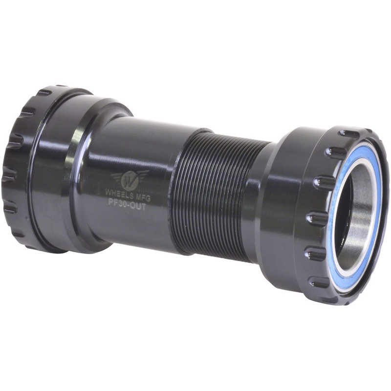 Wheels Manufacturing PressFit 30 Outboard Bottom Bracket: 29mm Bearing ID for SRAM DUB, ABEC-3 Bearings, Black Cups