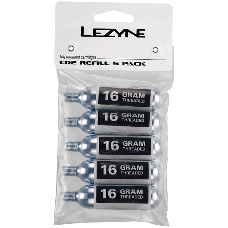 Lezyne 16g CO2 Cartridge, Pack of 5