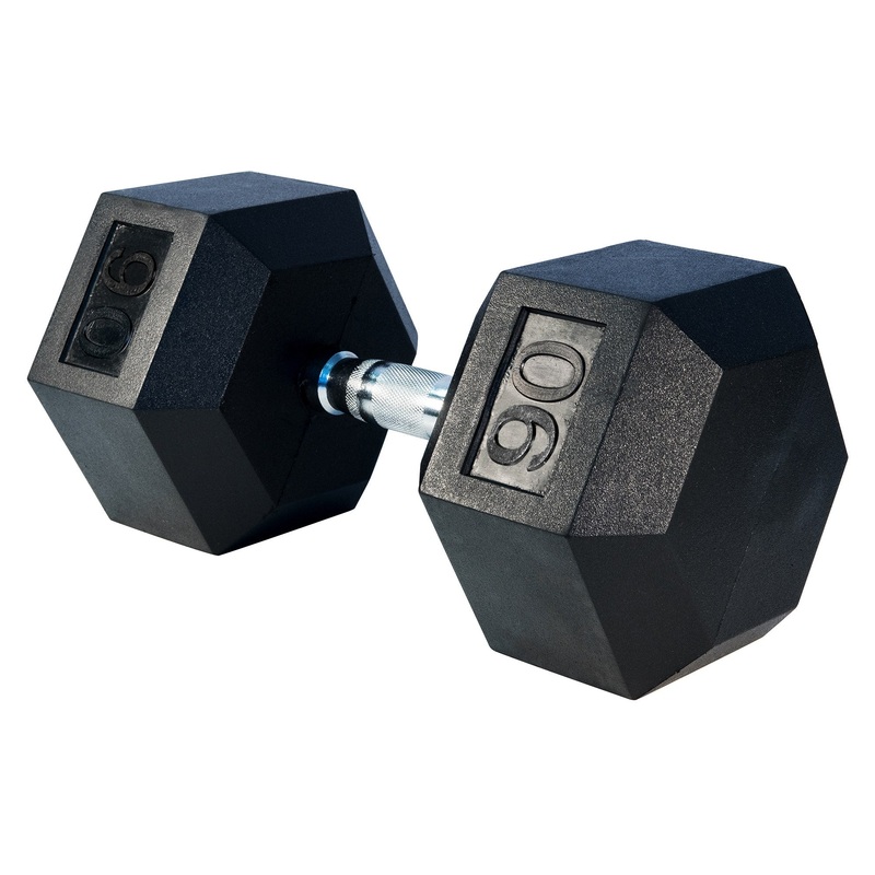 Rubber Hex Dumbell 90lb pr