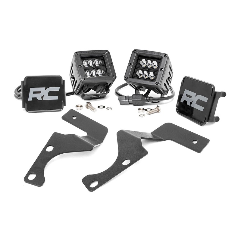Rough Country | LED Light Kit | Ditch Mount | 2″ Black Spot Pair | Toyota 4Runner (10-24) | 70796