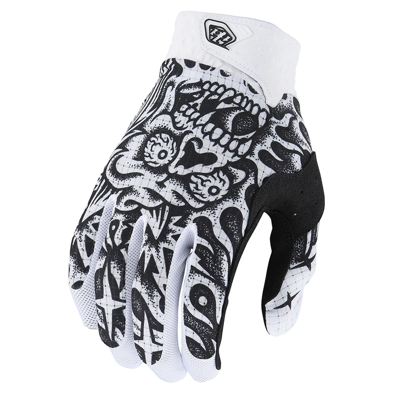 Troy Lee Designs Air Glove Skull Demon WHT/BLK