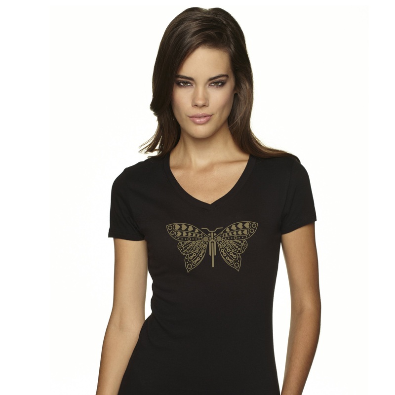 Butterfly Classic Ladies T-Shirt Black (FE) Black