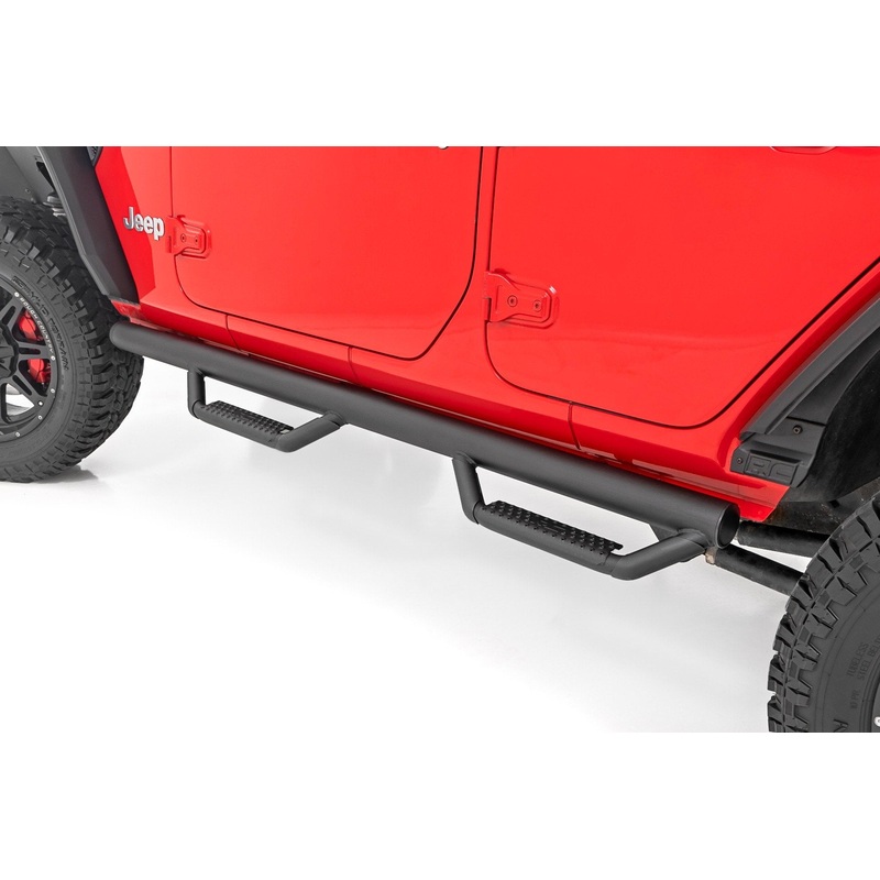 Rough Country | Nerf Steps | Wheel to Wheel | 4 Door | Jeep Wrangler Unlimited 2WD/4WD (07-18) | 90764B