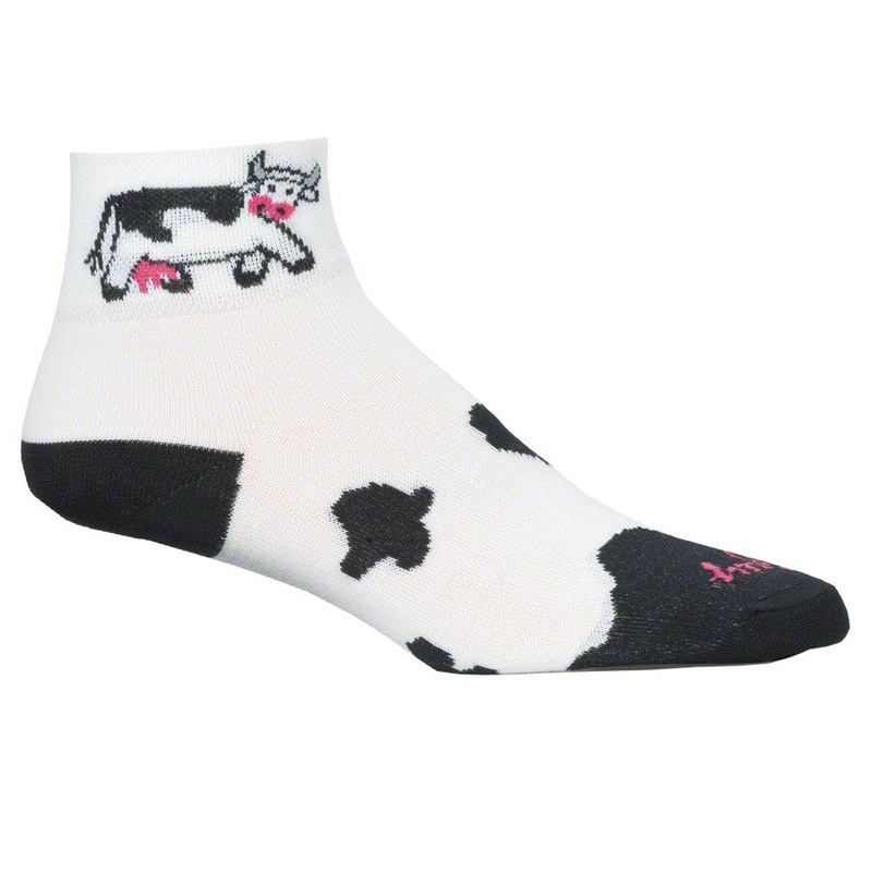 SockGuy Classic Cow Socks – 2″ White Women’s Small/Medium
