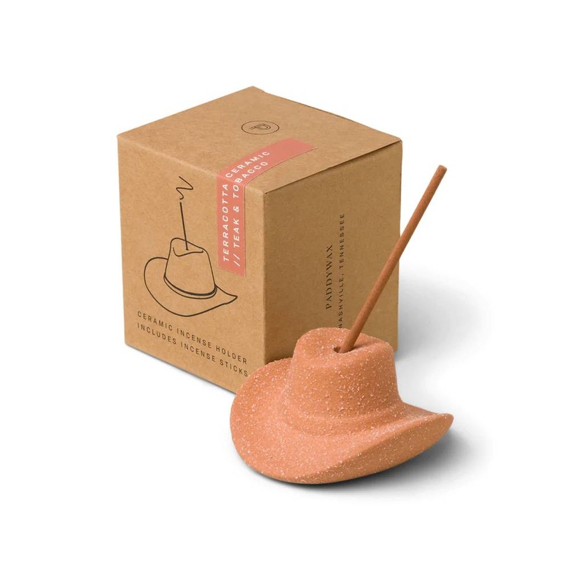 Paddywax Terracotta Cowboy Hat Incense Holder & Sticks