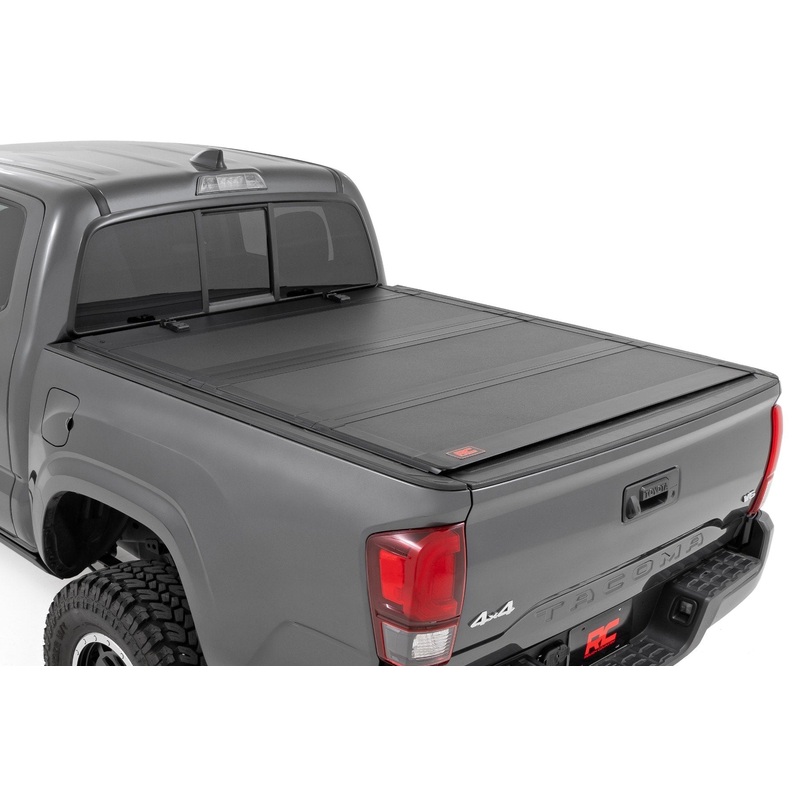 Rough Country | Hard Tri-Fold Flip Up Bed Cover | 5′ Bed | Toyota Tacoma 2WD/4WD (2005-2015) | 49415500