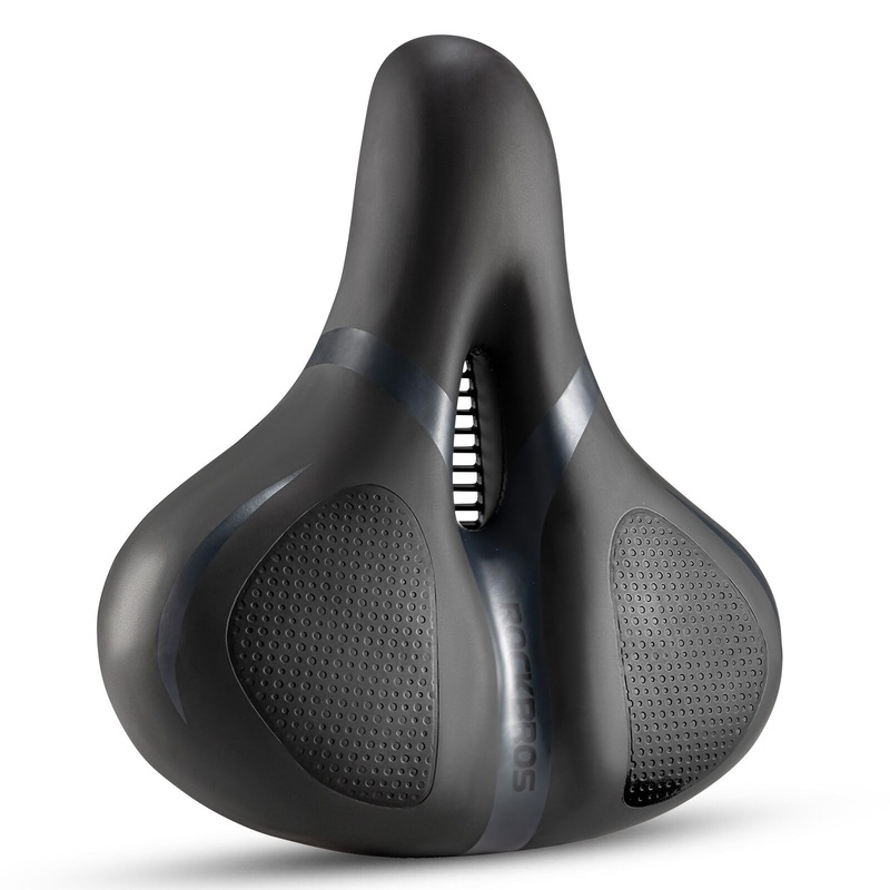 ROCKBROS Wide Bike Seat with Dual Shocks Black