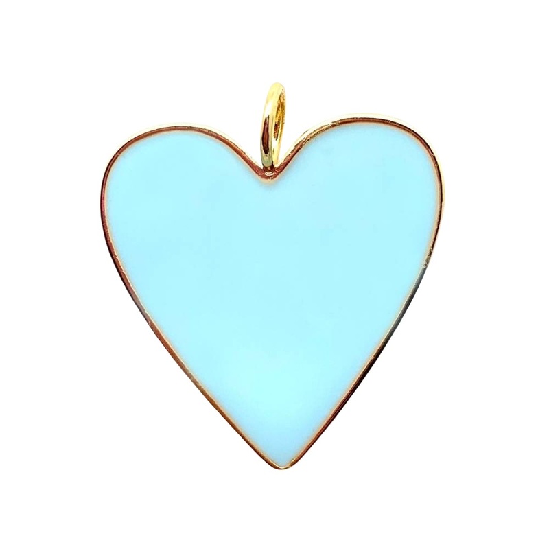 Mint Enamel Heart Pendant