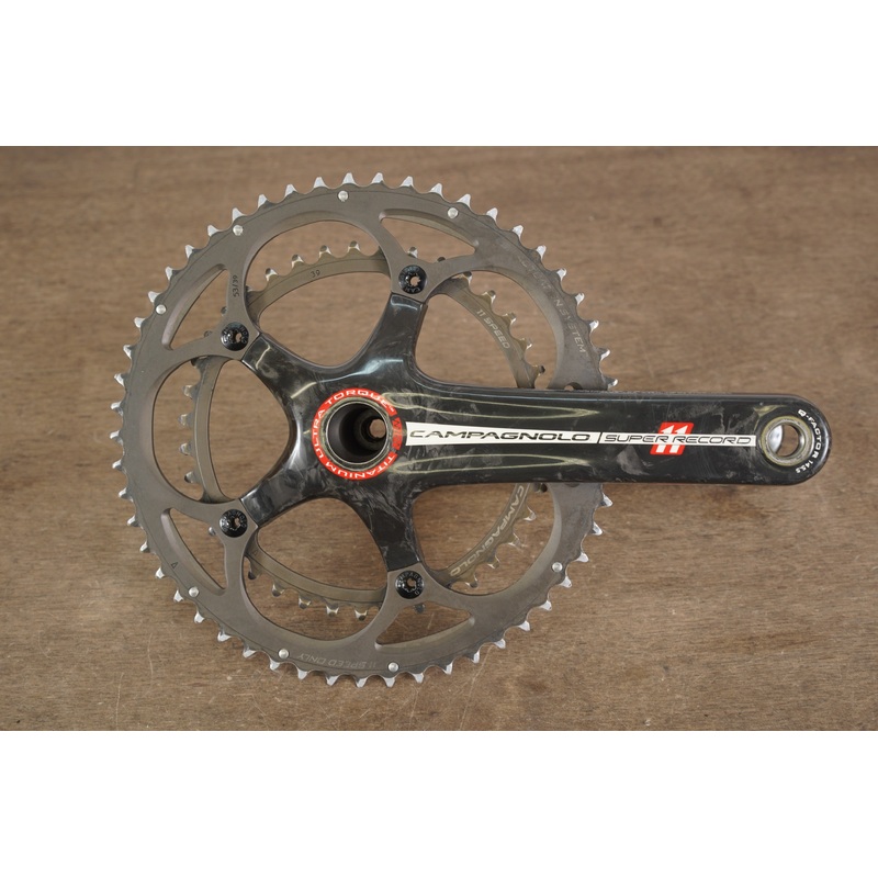 172.5mm 53/39T Campagnolo Super Record Titanium 11 Speed Carbon Crankset