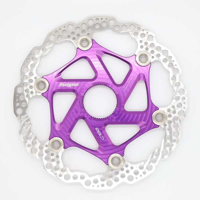 Hope Floating Disc Brake Rotor – 200mm – Centrelock – Standard – 1.8mm to 1.9mm – Purple
