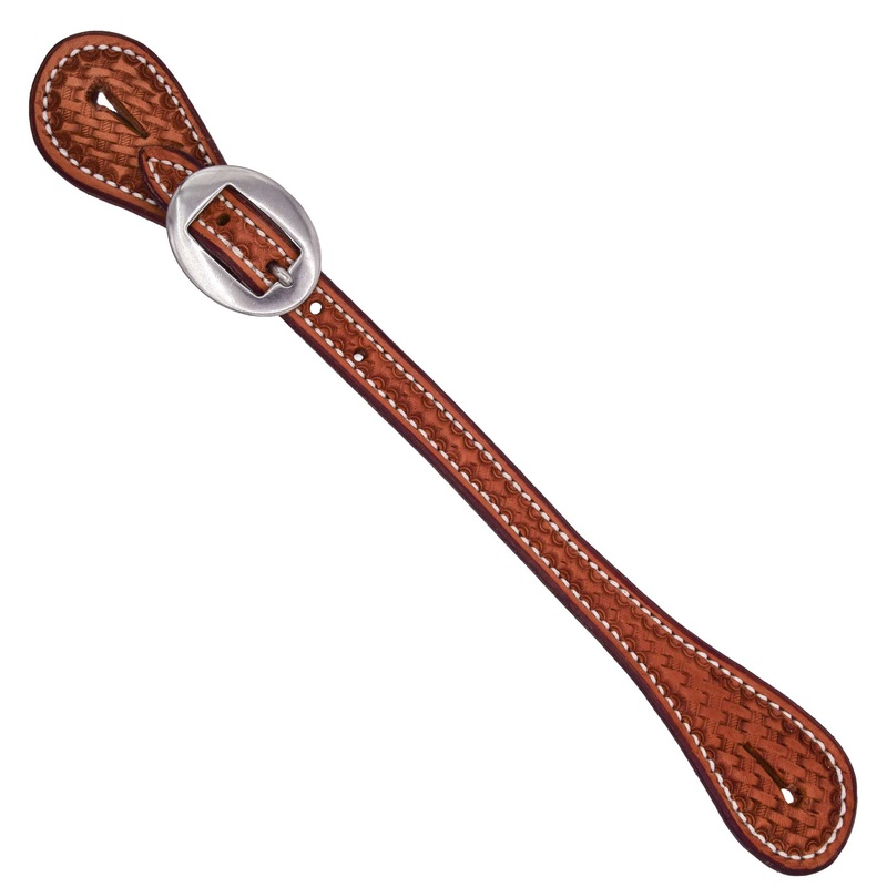 Teskey’s Basketweave Straight Spur Straps Light Oil