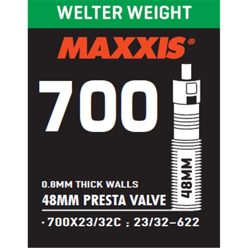 Maxxis Welterweight Tube – 700c – Presta – 23-32c – 48mm