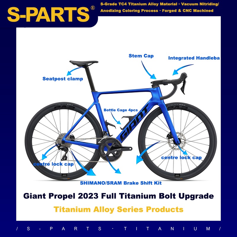 S-Parts Titanium Upgrade for Giant Propel 2023 SHIMANO 105 di2 (R7150/R7170) Shimano Dura Ace R9270 R9250 Di2 /SRAM RED AXS  Screw Bolt Nut Gold