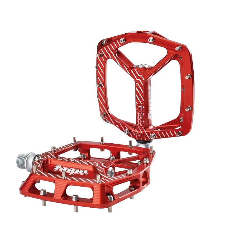 Hope F22 Alloy Flat Pedals – Red – Standard