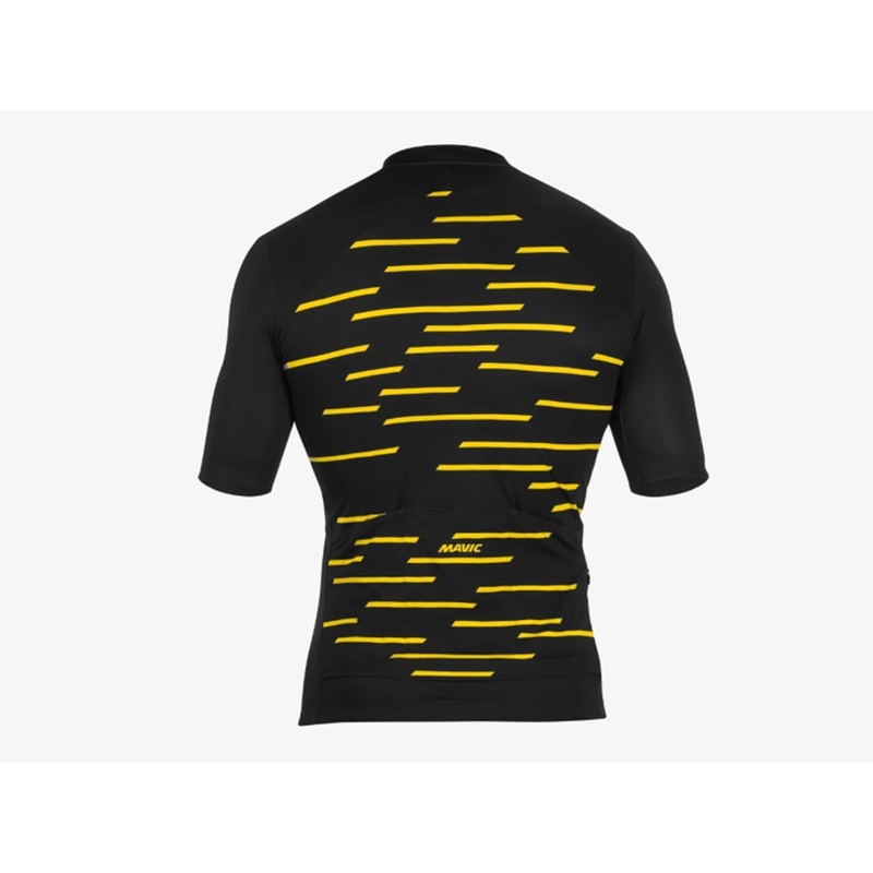 Mavic Cosmic Full Zipper Short Sleeve Cycling Jersey Black/YellowMavic