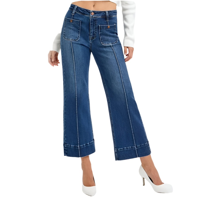 Risen High Rise Crop Wide Leg Jean