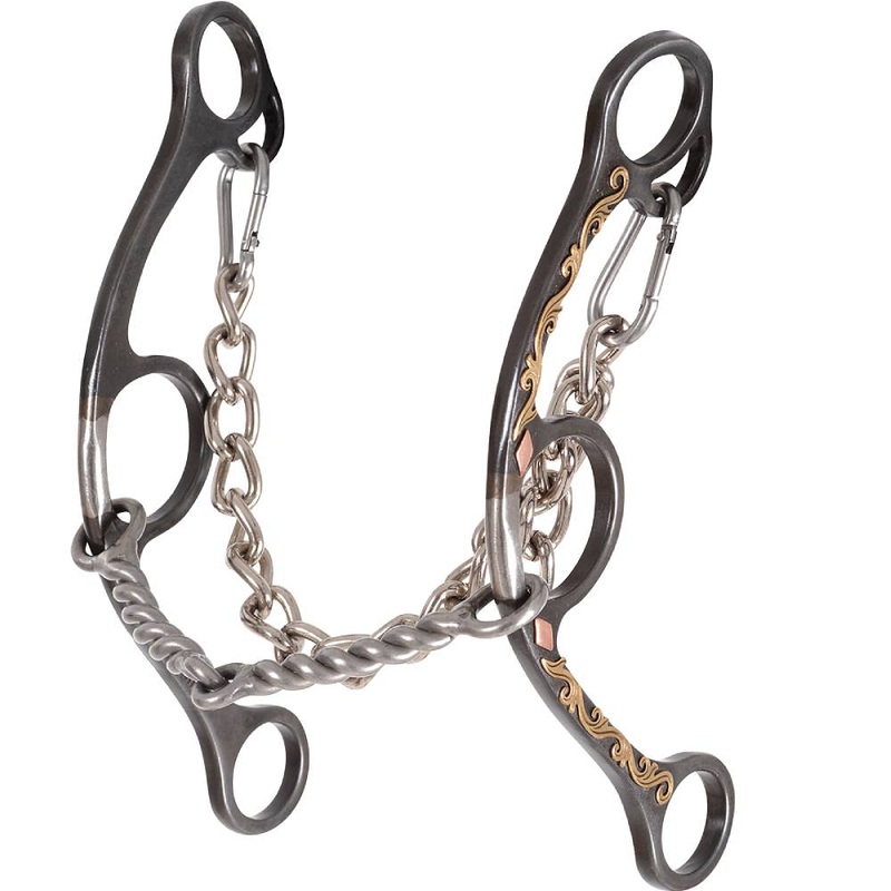 Sherry Cervi Diamond Floral Long Shank Twisted Wire Snaffle Gag Bit