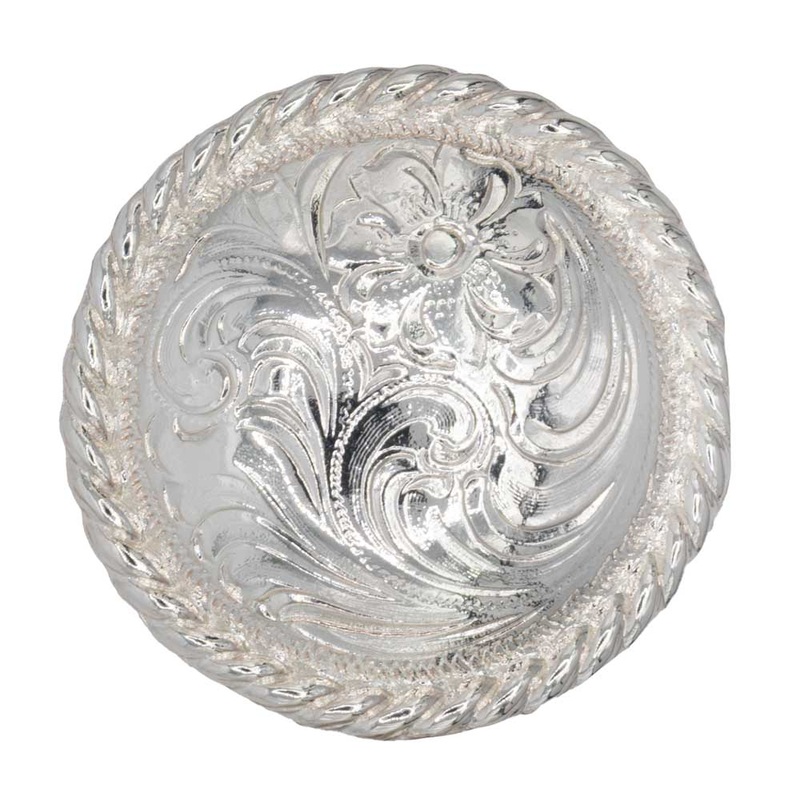 Polished Floral Concho with Rope Edge