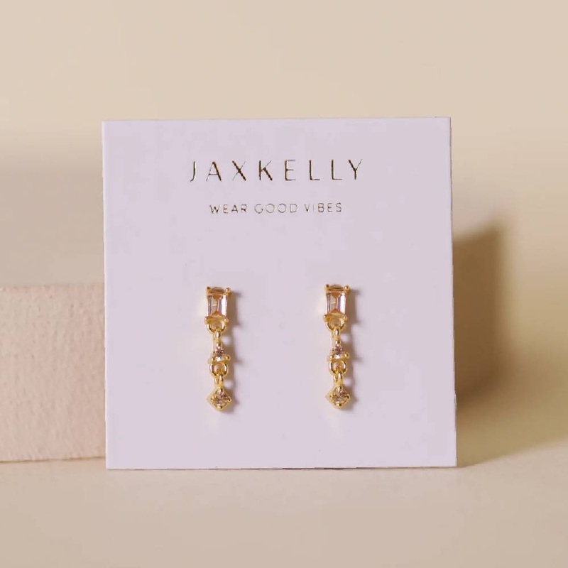 Mini Champagne Baguette Drop Earrings
