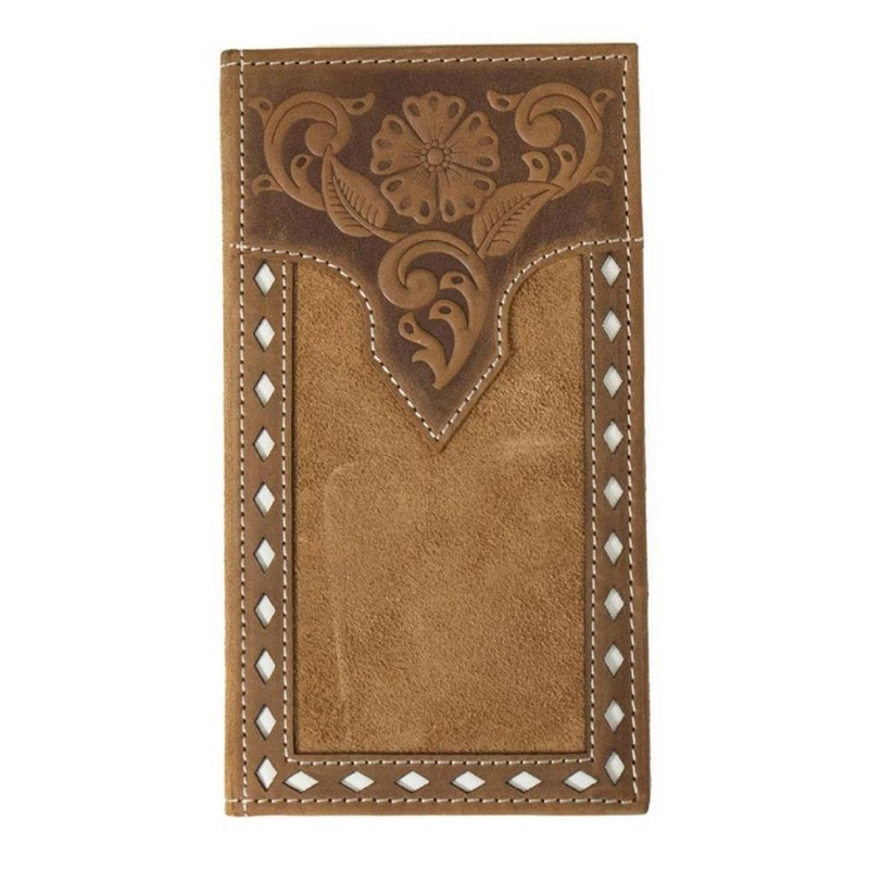 Nocona Roughout Floral Buck Lace Rodeo Wallet