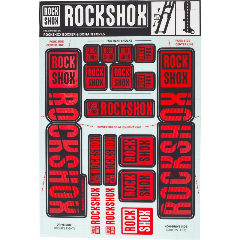 RockShox Fork Decal Kit – 35mm Dual Crown, Red