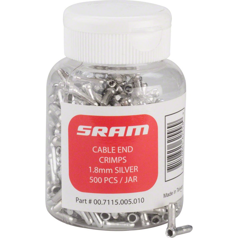 SRAM Cable End Crimps 1.8mm 500-Count Jar