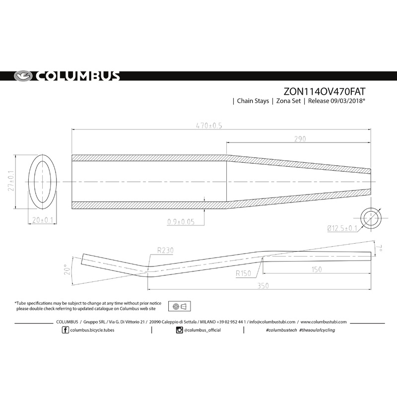 Columbus Zona fatbike chain stays – oval/round – 24 OD – .9 wall – length = 470