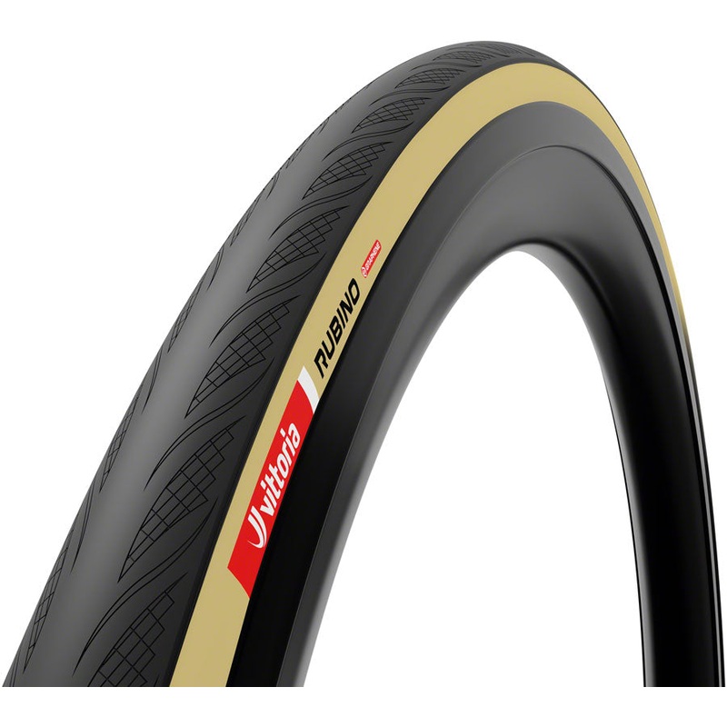 Vittoria Rubino V Tire – 700 x 34 Clincher Folding BLK/Tan 1C Graphene + Silica G2.0