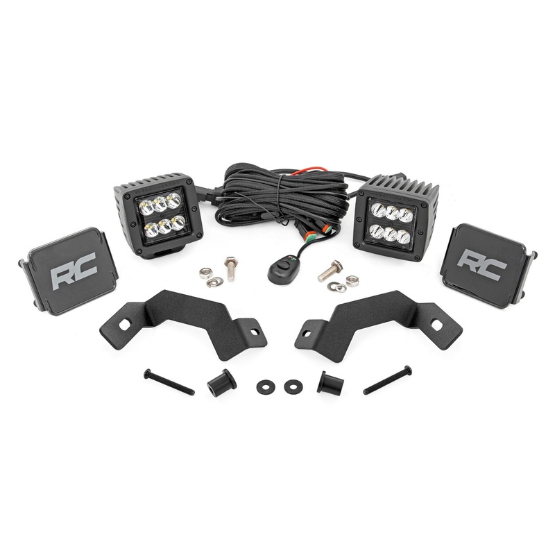 Rough Country | LED Light Kit | Ditch Mount | 2″ Black Pair | Spot | Toyota Land Cruiser (24-25) | 72112