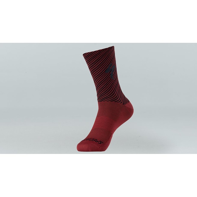 Specialized Soft Air Tall Sock Crimson/Black Stripe S