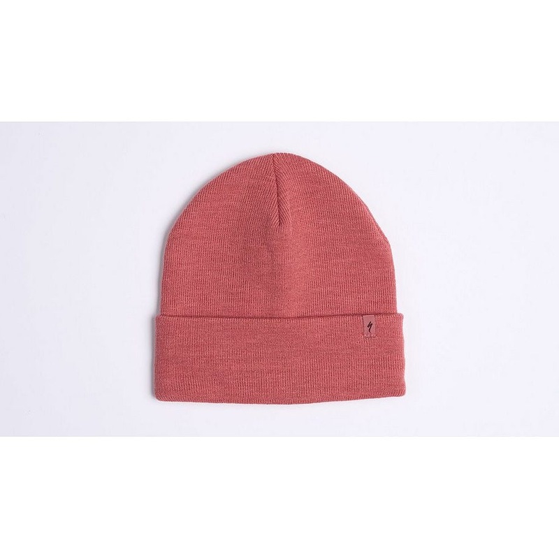 s-logo rib knit beanie hat dusty rose osfa