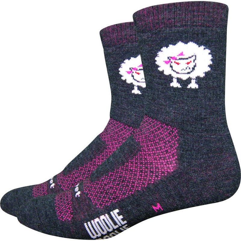 Woolie Boolie Baaad Sheep Socks – Gray/Pink Dark Gray