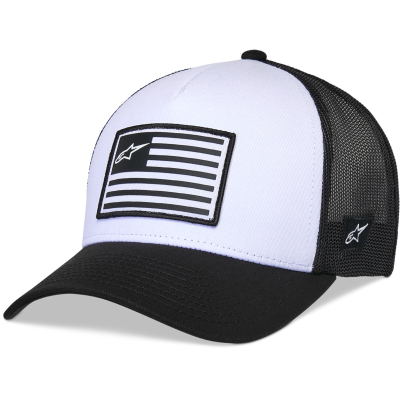 Flag Snapback Hat White/Black