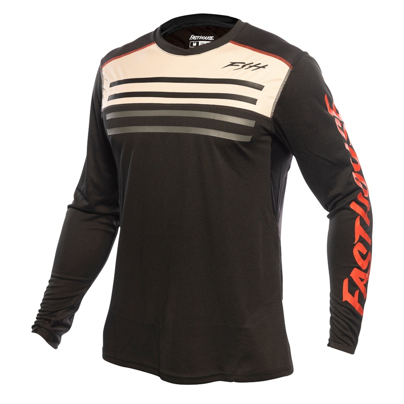 Fasthouse Alloy Sidewinder Long Sleeve Jersey – M – Cream – Black