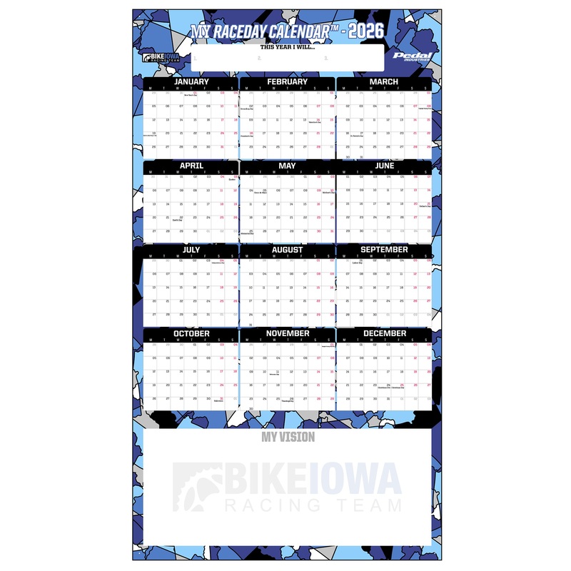 Bike Iowa Racing Team 2026 GIANT MY RACEDAY CALENDAR