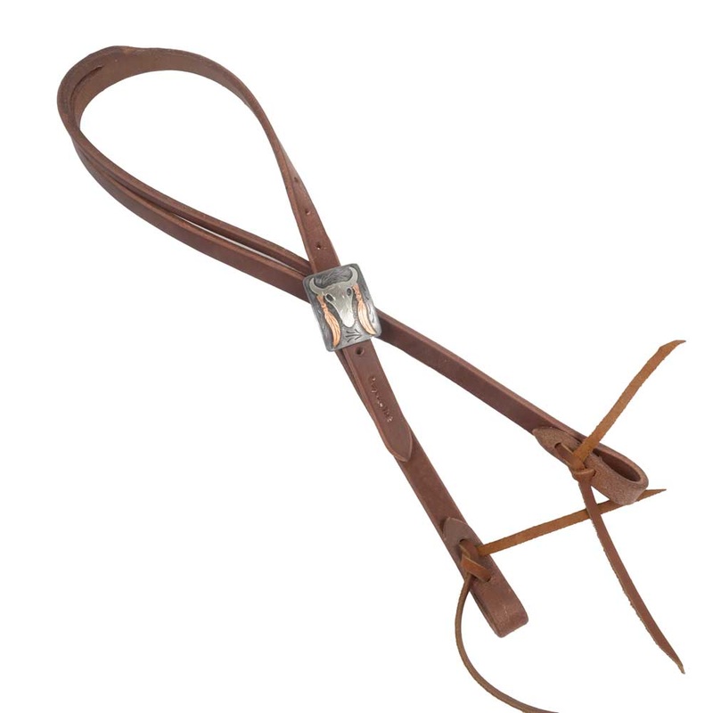 Cowperson Tack 3/4″ Slit Ear Headstall w/Longhorn Buckle