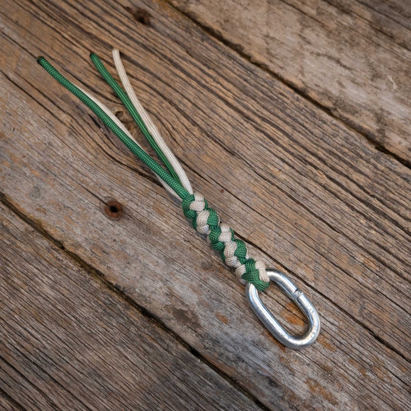 Horn Knot w/ Green & White Braided Nylon Strap