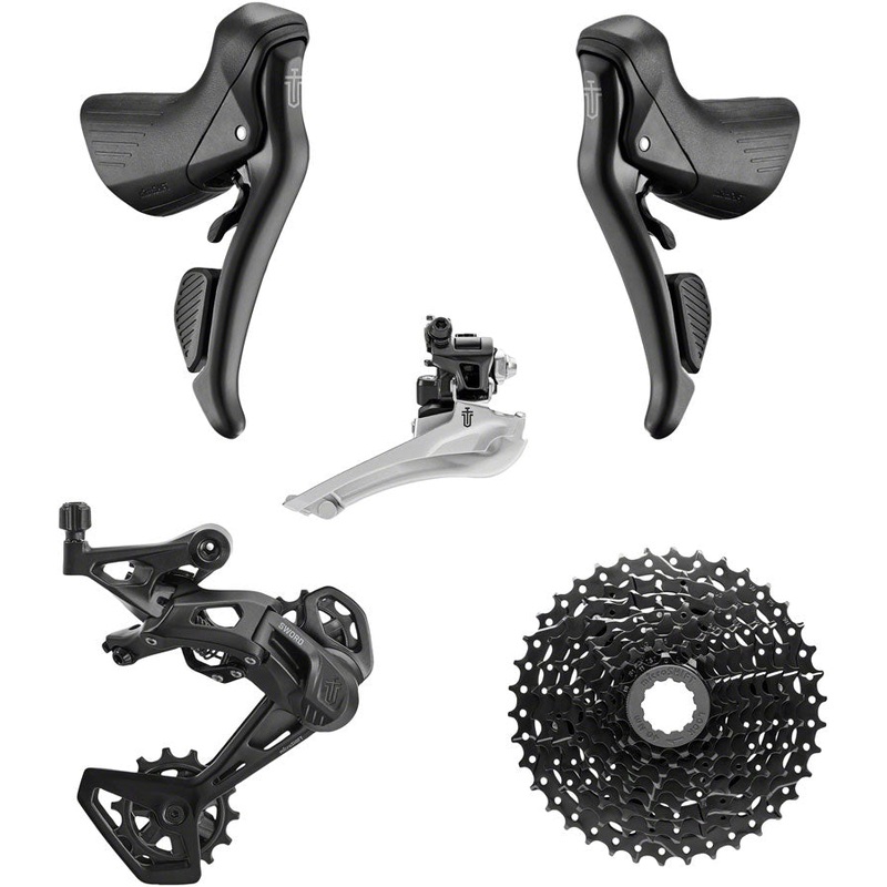 microSHIFT Sword Black 2×9-Speed Groupset – Includes Brake/Shifters, Front Derailler Braze-On, Rear Derailleur Long