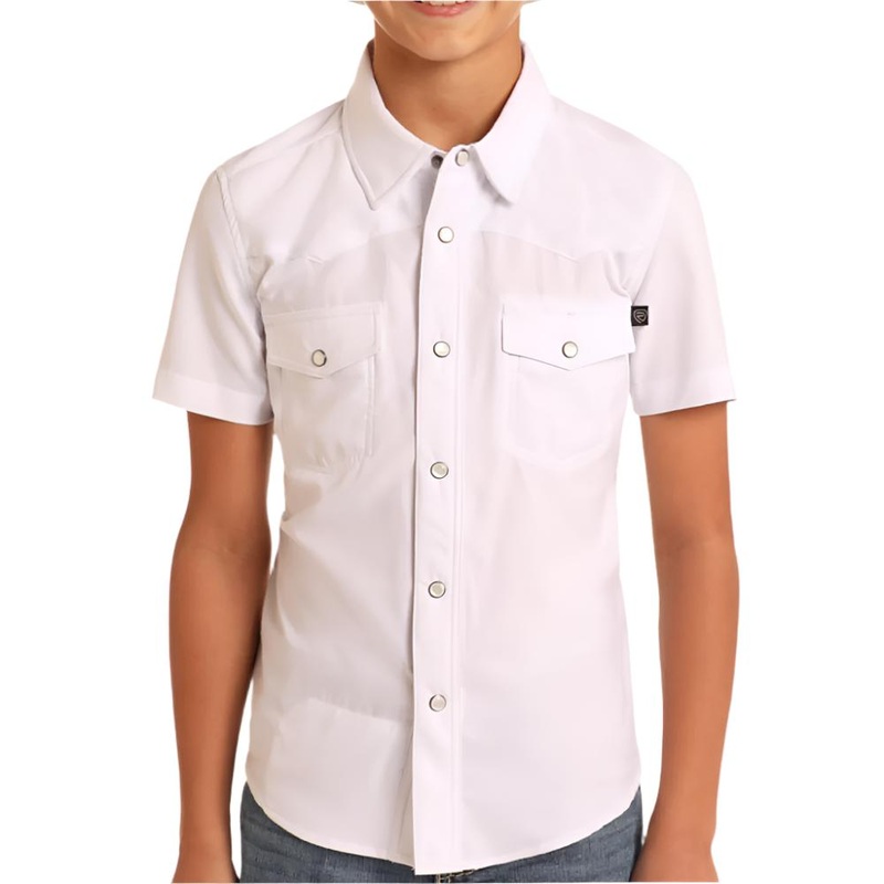 Rock & Roll Denim Boy’s Tek Western Shirt White