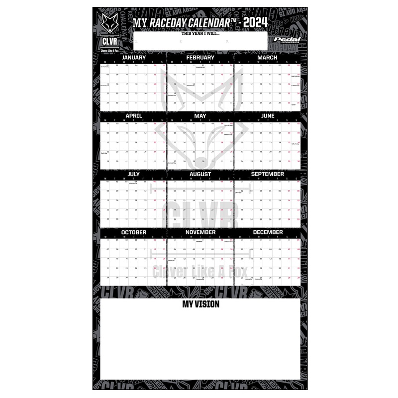 Clever Like A Fox 2024 GIANT MY RACEDAY CALENDAR