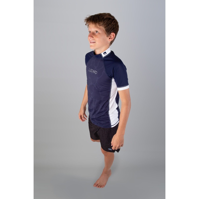 Lemno –  Teen Boys S/S Rashie Blue Shark Skin