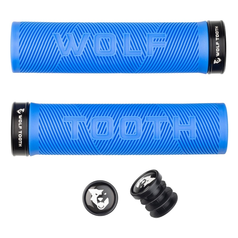 Wolf Tooth Components Echo Lock-On Grip Set – Blue/Blk