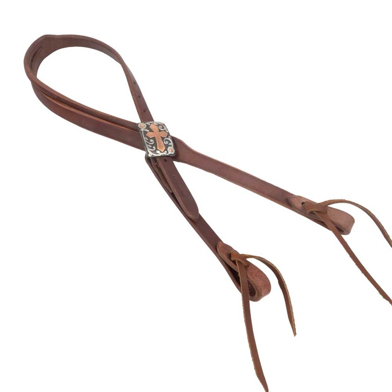 Cowperson Tack 3/4″ Slit Ear Headstall w/Cross Buckle