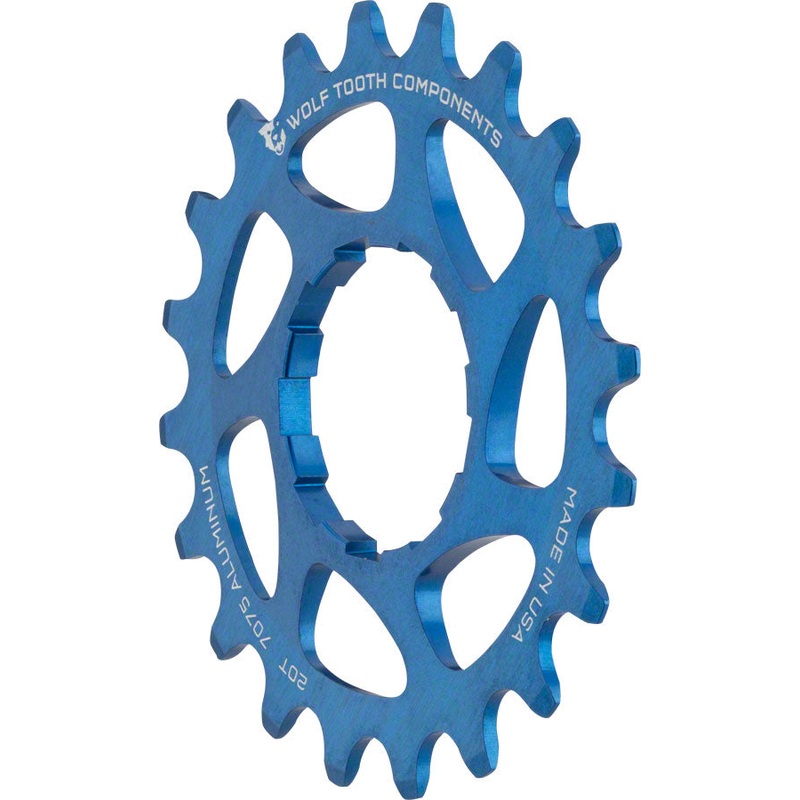 Wolf Tooth Single Speed Aluminum Cog: 20T, Compatible with 3/32″ Chains, Blue