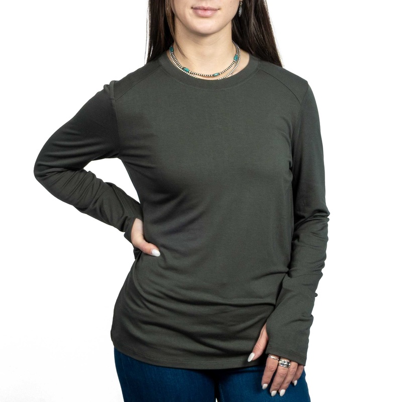 Free Fly Women’s Bamboo Shade II Top – Dark Forest