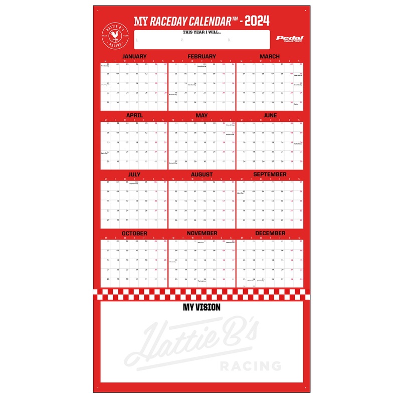 Hattie Bs Racing 2024 GIANT MY RACEDAY CALENDAR