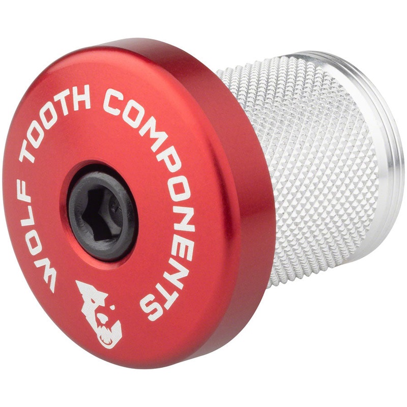 Wolf Tooth Compression Plug with Integrated Spacer Stem Cap, Red