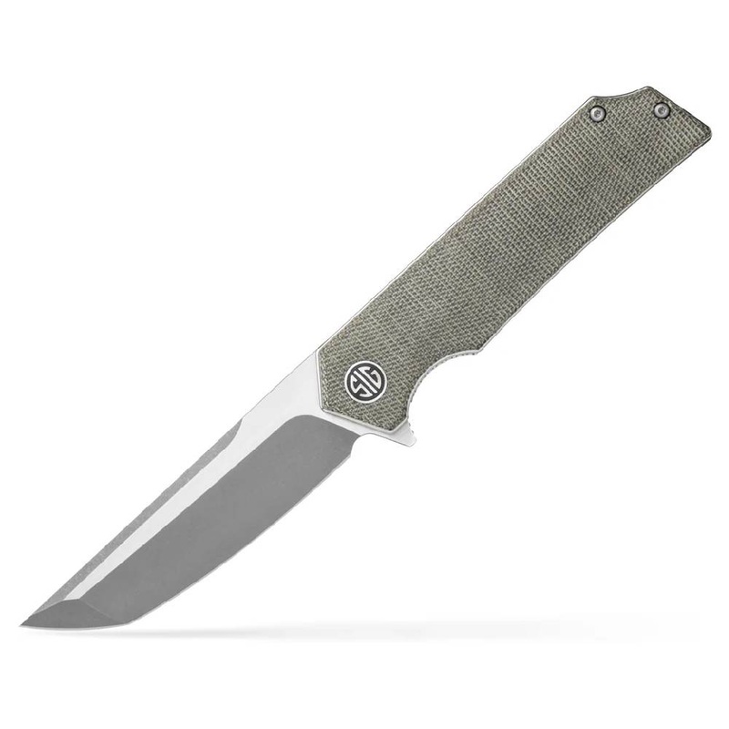 Eikonic Tsuru 3.30″ Tanto Plain Satin 154CM SS Blade – Green G10