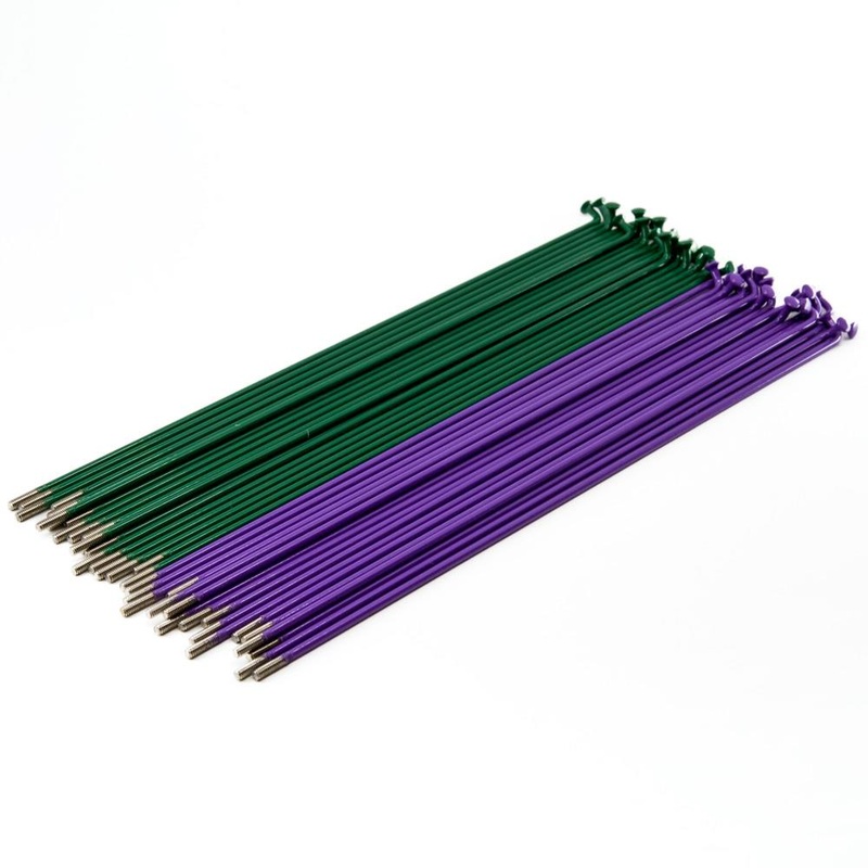 Source Stainless Spokes (40 Pack) – Green/Purple