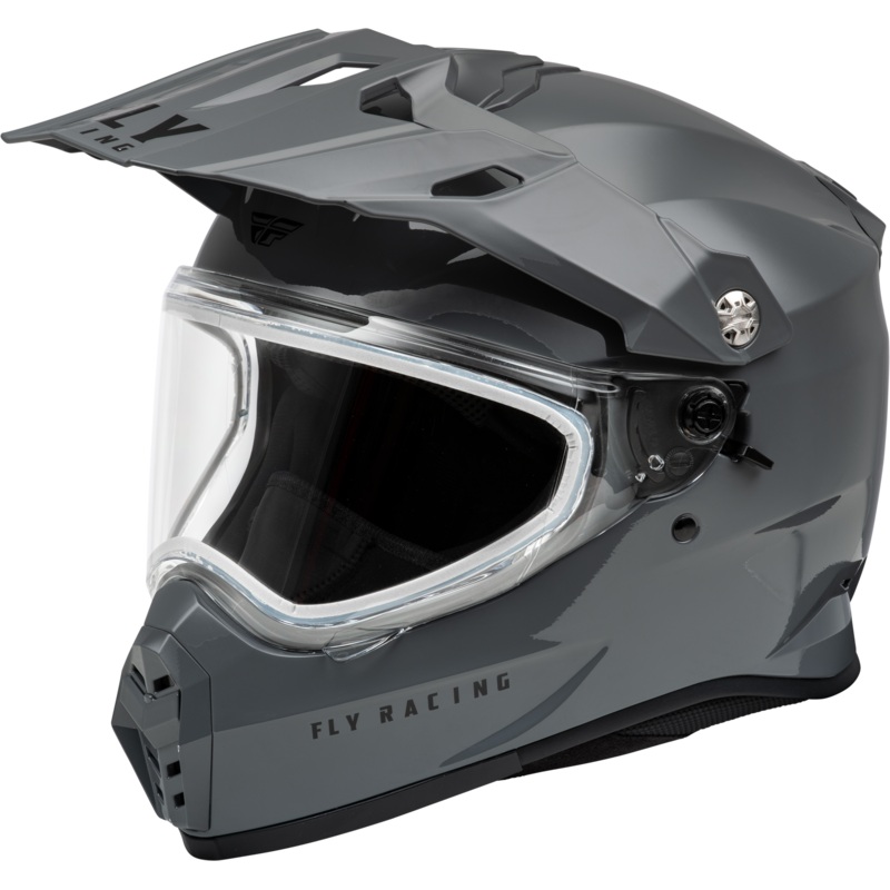 Trekker Cw Solid Helmet Dual Shld Grey Sm